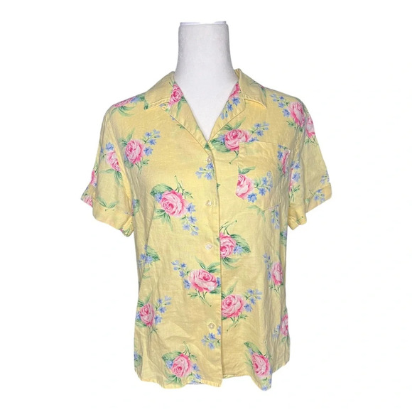 Linen Ralph Lauren Floral Blouse PM - Picture 1 of 4